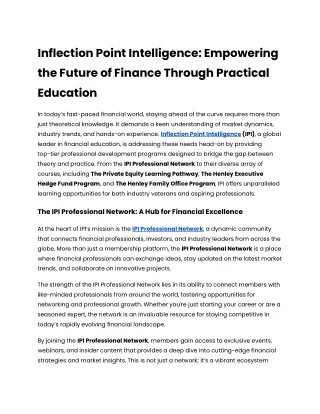 Inflection Point Intelligence_ Empowering the Future of Finance Through Practical Education