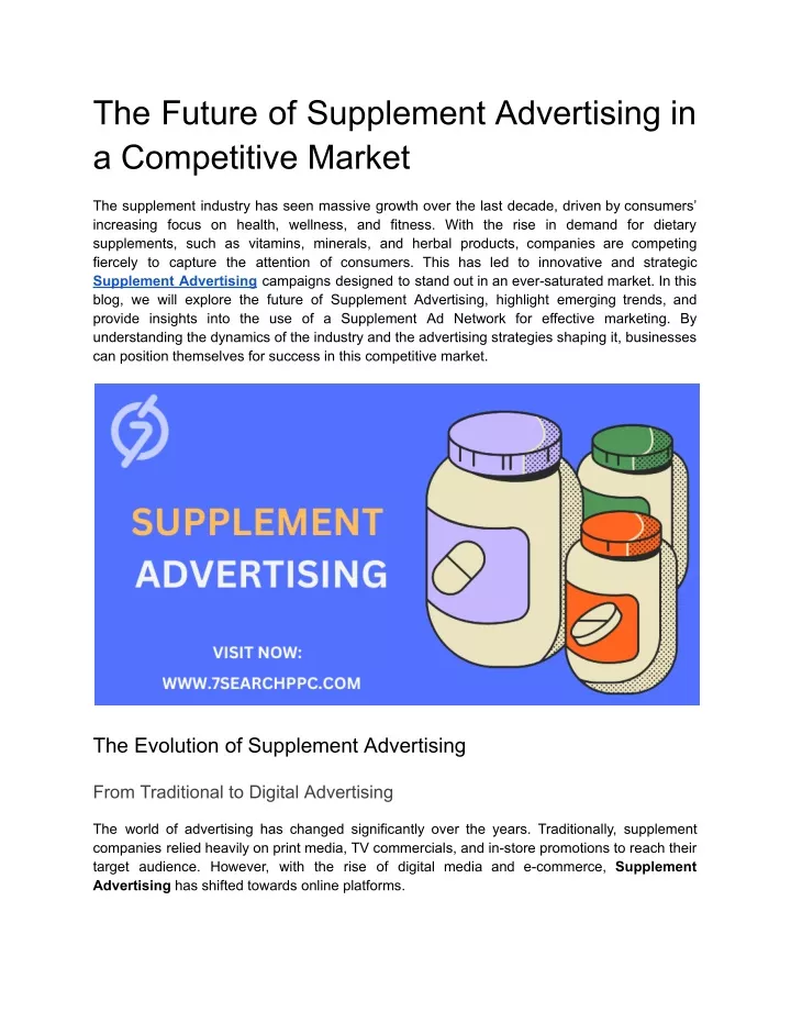 the future of supplement advertising