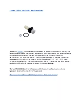 Pentair 152220Z Sand Drain Replacement Kit
