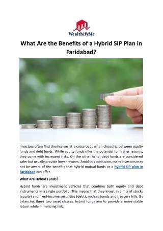 what are the benefits of a hybrid sip plan
