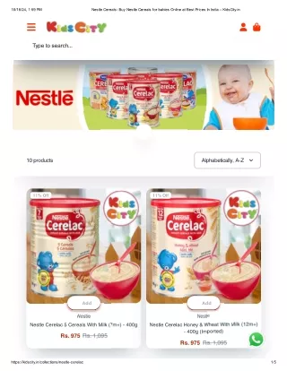 Nestle Cerelac Baby Cereal with Milk