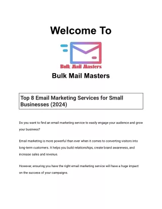 Top 8 Email Marketing Services for Small Businesses (2024)