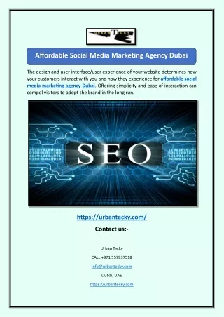 Affordable Social Media Marketing Agency Dubai