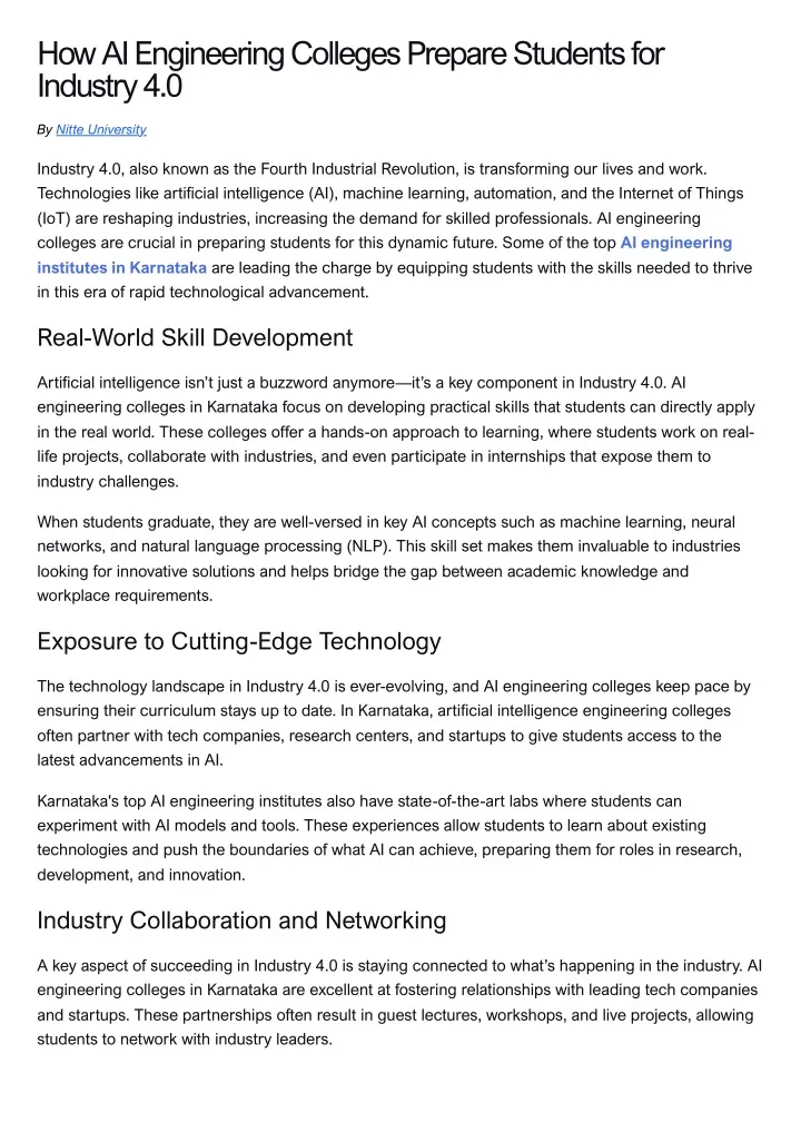 how ai engineering colleges prepare students