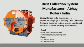 Dust Collection System Manufacturer - Abhay Boilers India