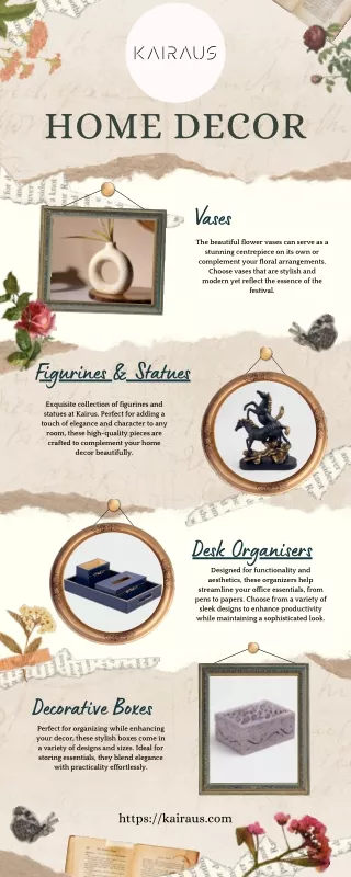 "Elevate Your Space with Elegant Home Decor from Kairus"