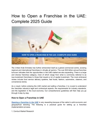 How to Open a Franchise in the UAE_ Complete 2025 Guide
