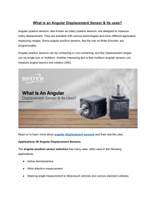 What Is An Angular Displacement Sensor & Its Uses?
