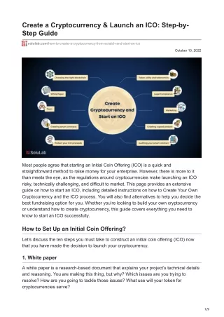 create a cryptocurrency launch an ico step