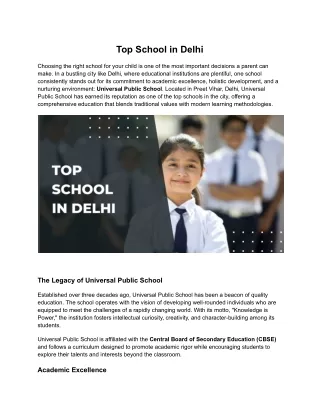 Top School in Delhi