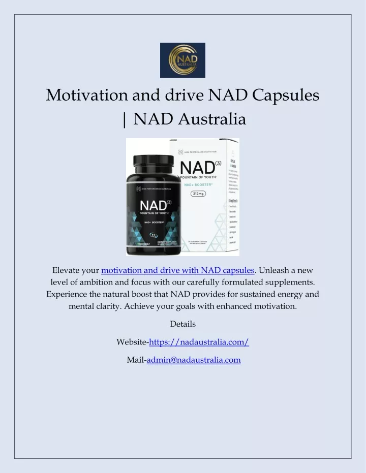 motivation and drive nad capsules nad australia