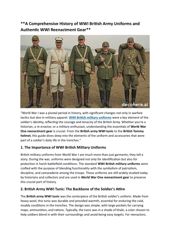 a comprehensive history of wwi british army