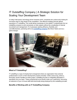 IT Outstaffing Company _ A Strategic Solution for Scaling Your Development Team