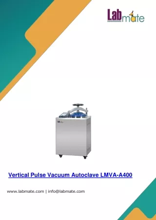 Vertical Pulse Vacuum Autoclave LMVA-A400