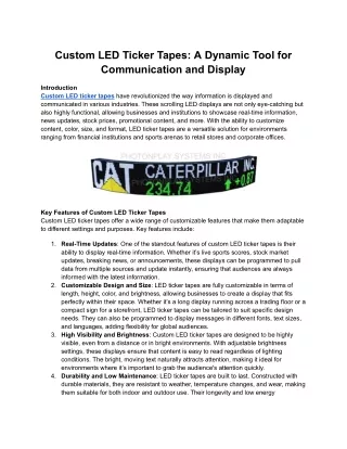 Custom LED Ticker Tapes_ A Dynamic Tool for Communication and Display