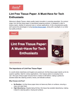 lint free tissue paper a must have for tech