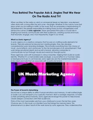 Pros Behind The Popular Ads & Jingles That We Hear On The Radio And TV!