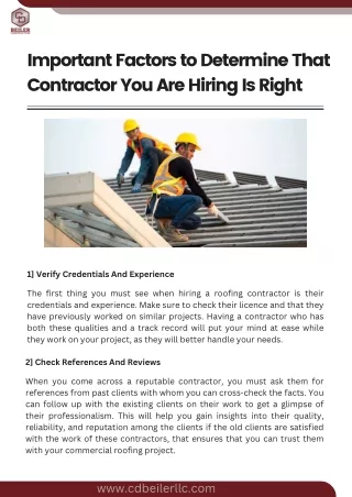 Important Factors to Determine That Contractor You Are Hiring Is Right