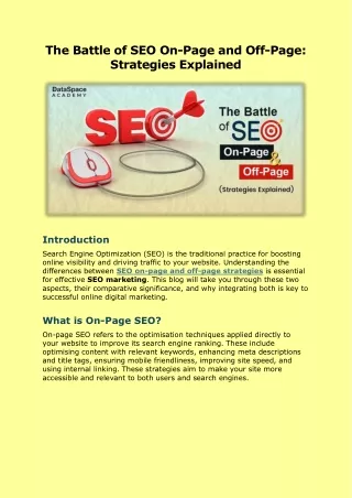 The Battle of SEO On-Page and Off-Page Strategies Explained