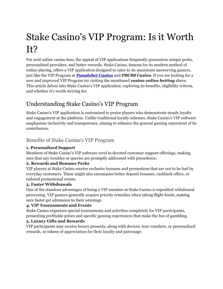 stake casino s vip program is it worth it