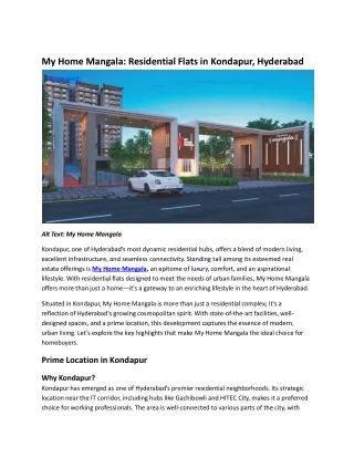 My Home Mangala - Residential Flats in Kondapur, Hyderabad