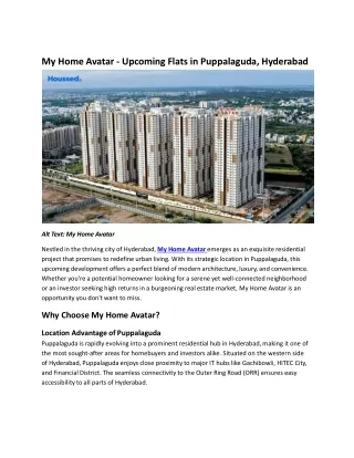 My Home Avatar - Upcoming Flats in Puppalaguda, Hyderabad