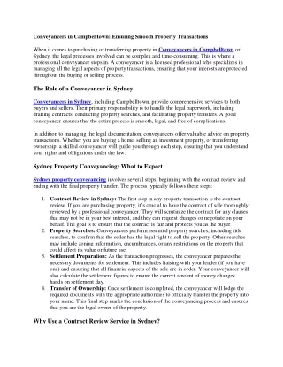 conveyancers in campbelltown ensuring smooth