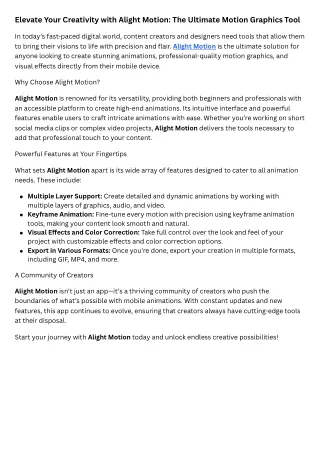 elevate your creativity with alight motion