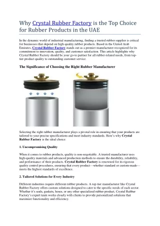 why crystal rubber factory is the top choice