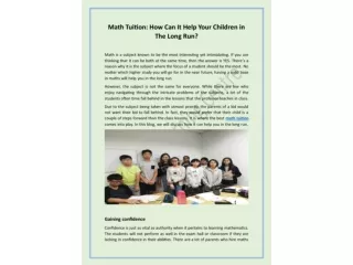 Math Tuition: How Can It Help Your Children in The Long Run?