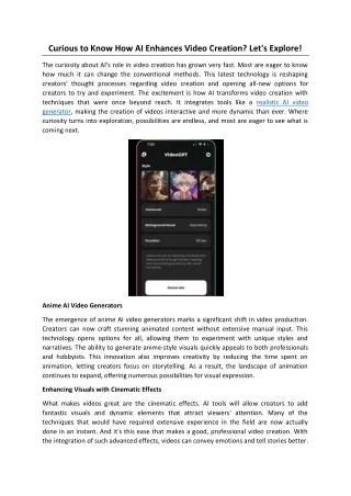 Curious to Know How AI Enhances Video Creation? Let's Explore!