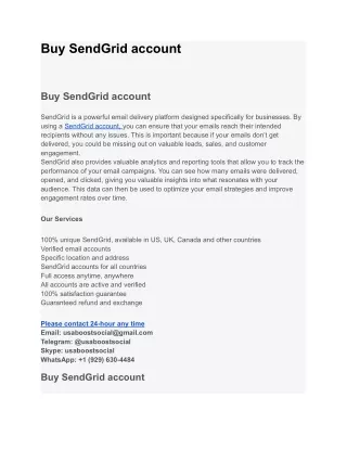 buy sendgrid account
