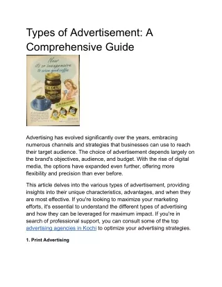 types of advertisement a comprehensive guide