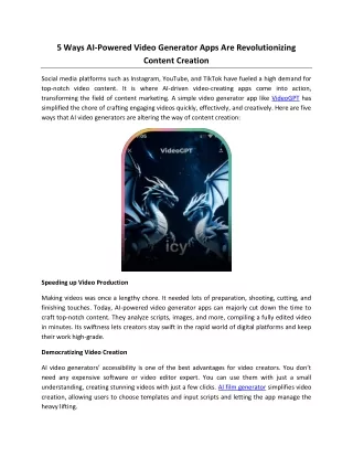 5 Ways AI-Powered Video Generator Apps Are Revolutionizing Content Creation