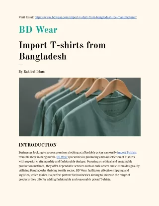 Import T-shirts from Bangladesh