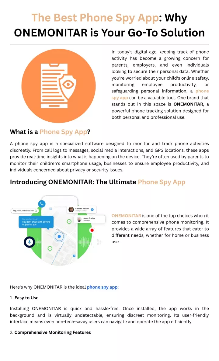 the best phone spy app why onemonitar is your