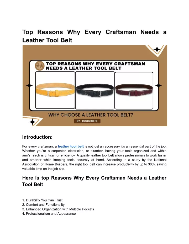 top reasons why every craftsman needs a leather