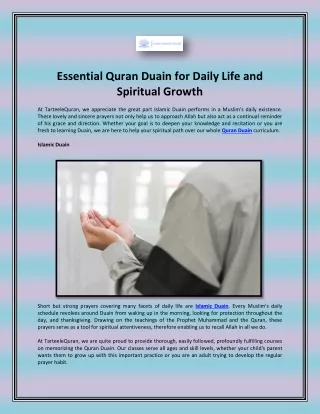 Essential Quran Duain for Daily Life and Spiritual Growth