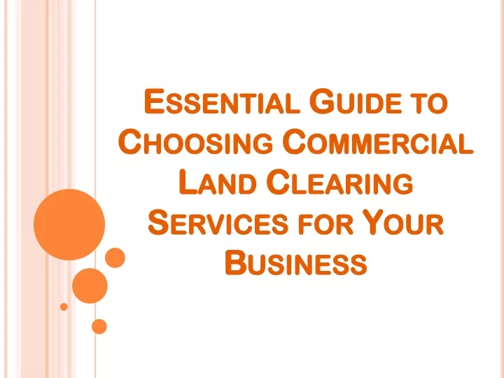 essential guide to choosing commercial land clearing services for your business