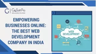Empowering Businesses Online The Best Web Development Company in India