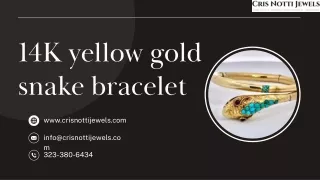 14K yellow gold snake bracelet