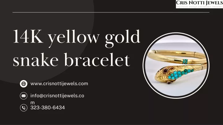 14k yellow gold snake bracelet