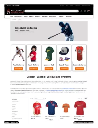 Affordable Custom Baseball Uniforms