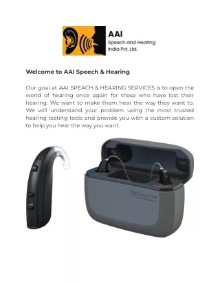 Aai Speech and Hearing PDF