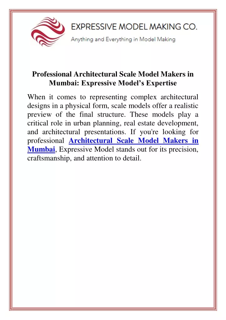 professional architectural scale model makers