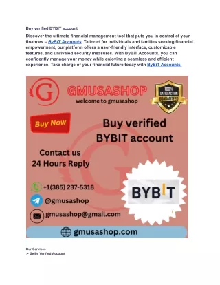 Buy verified BYBIT account