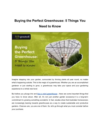 Buying the Perfect Greenhouse_ 5 Things You Need to Know
