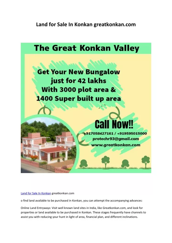 land for sale in konkan greatkonkan com