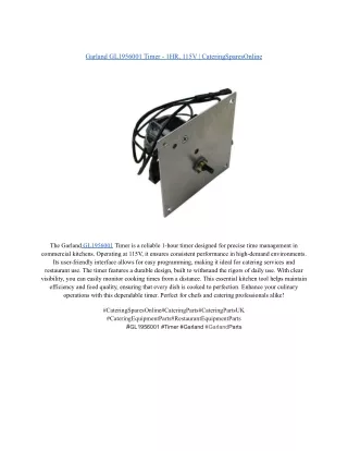 Garland GL1956001 Timer - 1HR, 115V _ CateringSparesOnline