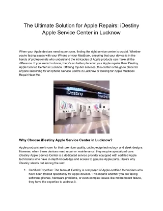Iphone Service Centre in Lucknow